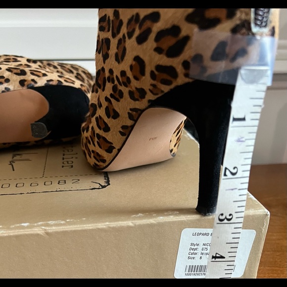 Nicole Miller | Cheetah Print Heeled Ankle Booties. - Picture 4 of 4